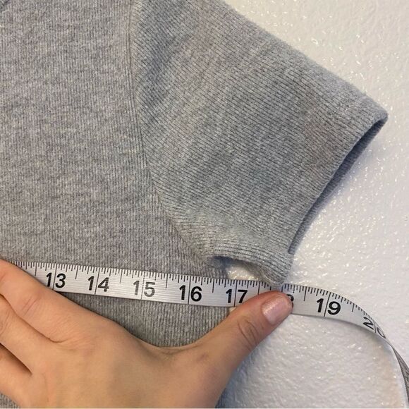 Zara Girls Short Sleeve Soft Touch Sweater Dress In Cloud gray cozy ribbed 11-12 - Picture 6 of 7